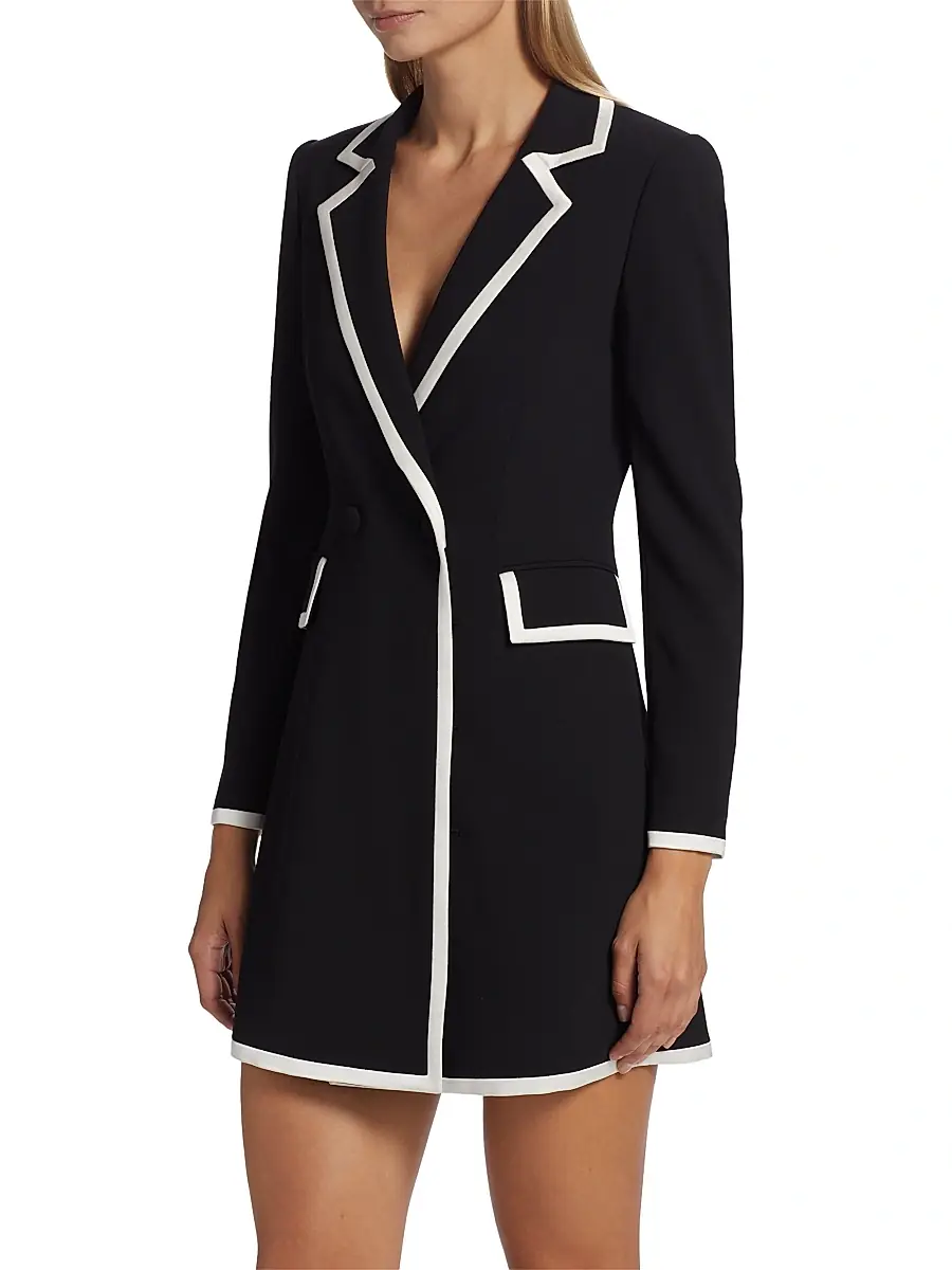 Alice + Olivia Women's Kyrie Piped Tuxedo Dress | Thumbnail 4 Alice + Olivia Women's Kyrie Piped Tuxedo Dress | Thumbnail 4