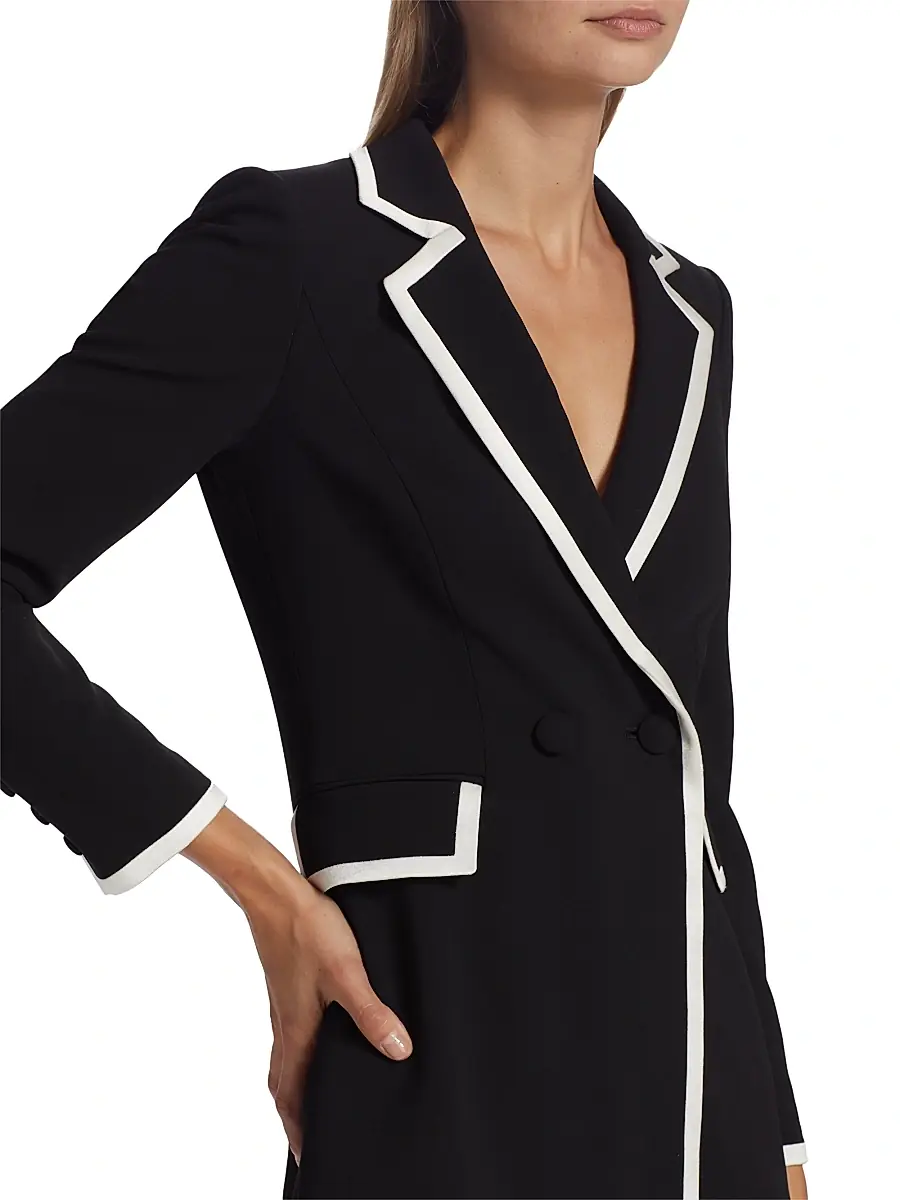 Alice + Olivia Women's Kyrie Piped Tuxedo Dress | Thumbnail 6 Alice + Olivia Women's Kyrie Piped Tuxedo Dress | Thumbnail 6