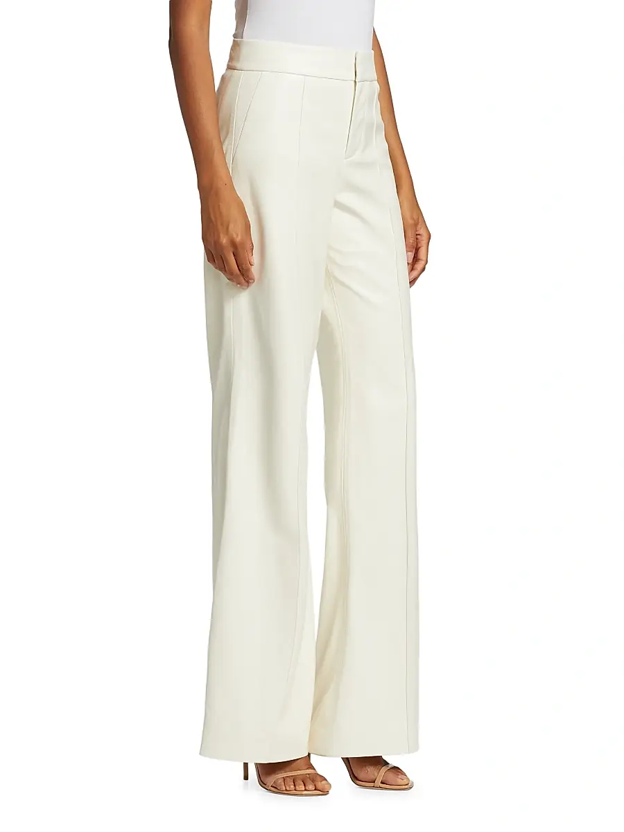 Alice + Olivia Women's Dylan Faux Leather Flare Trousers | Thumbnail 4 Alice + Olivia Women's Dylan Faux Leather Flare Trousers | Thumbnail 4