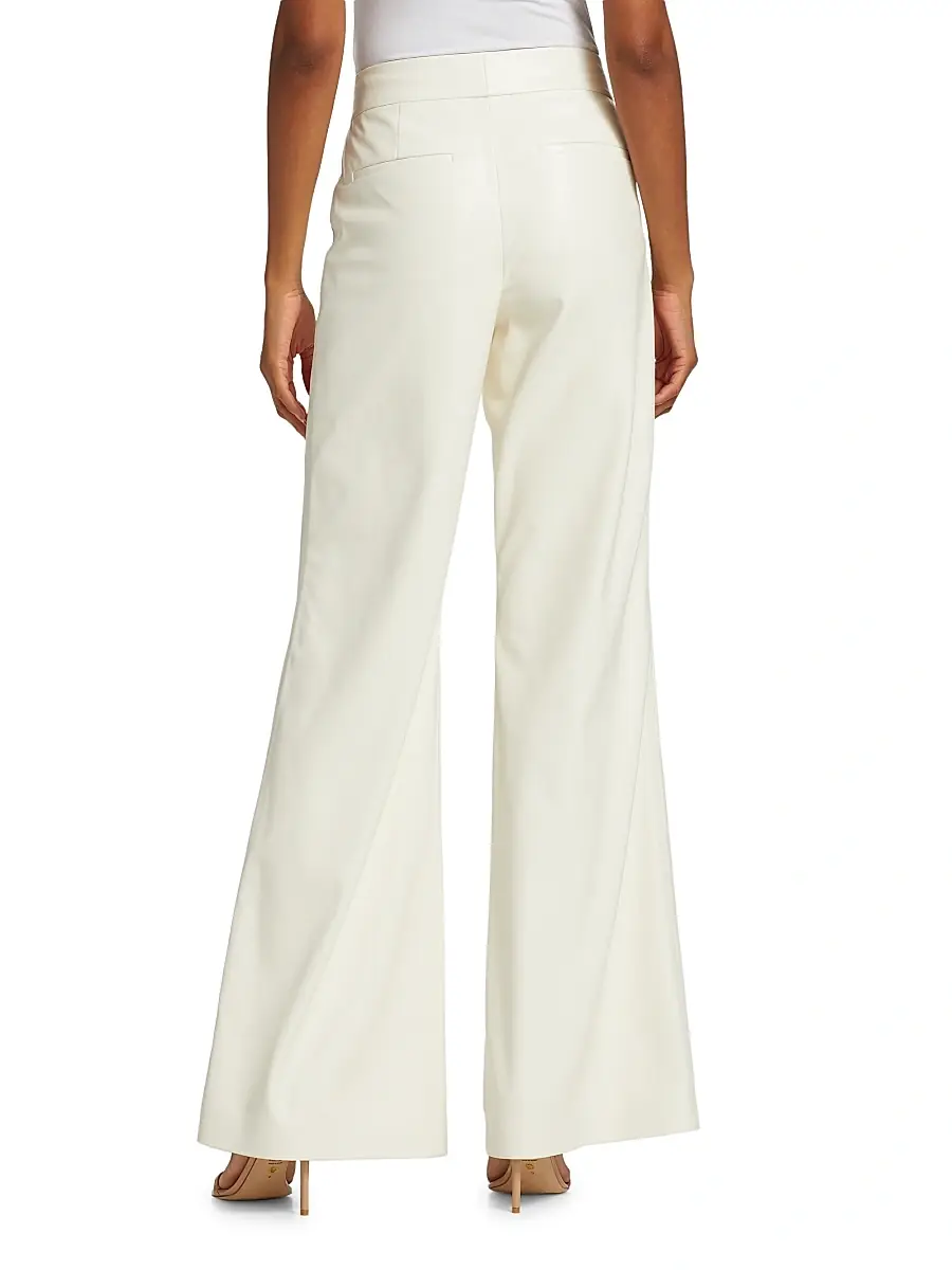 Alice + Olivia Women's Dylan Faux Leather Flare Trousers | Thumbnail 5 Alice + Olivia Women's Dylan Faux Leather Flare Trousers | Thumbnail 5