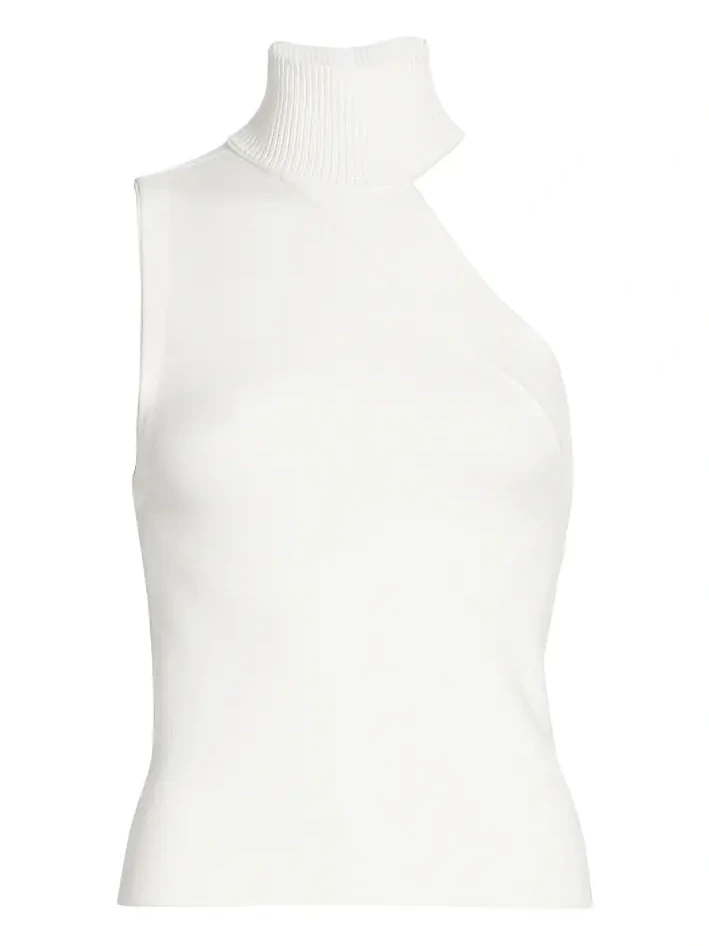 Alice + Olivia Women's Kiki Multi-Stitch Cutout Tank Top