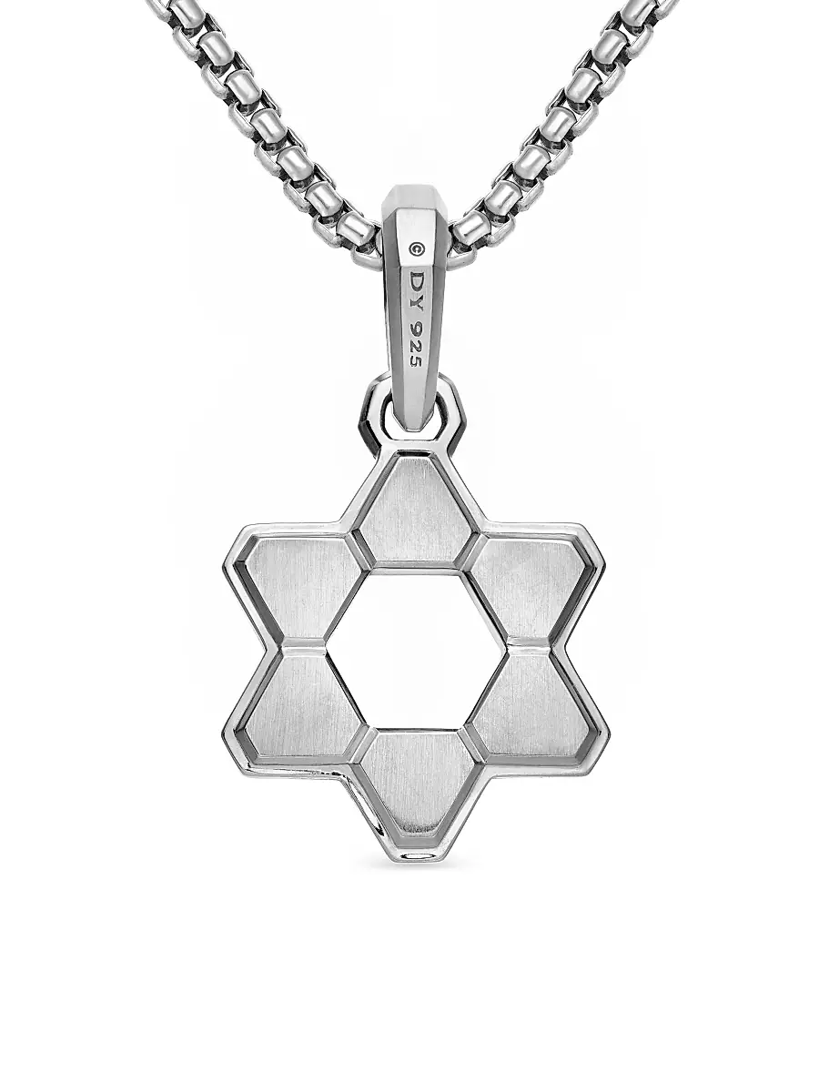 David Yurman Men's Deco Star of David Pendant in Sterling Silver, 24mm - Silver | Thumbnail 4 David Yurman Men's Deco Star of David Pendant in Sterling Silver, 24mm - Silver | Thumbnail 4