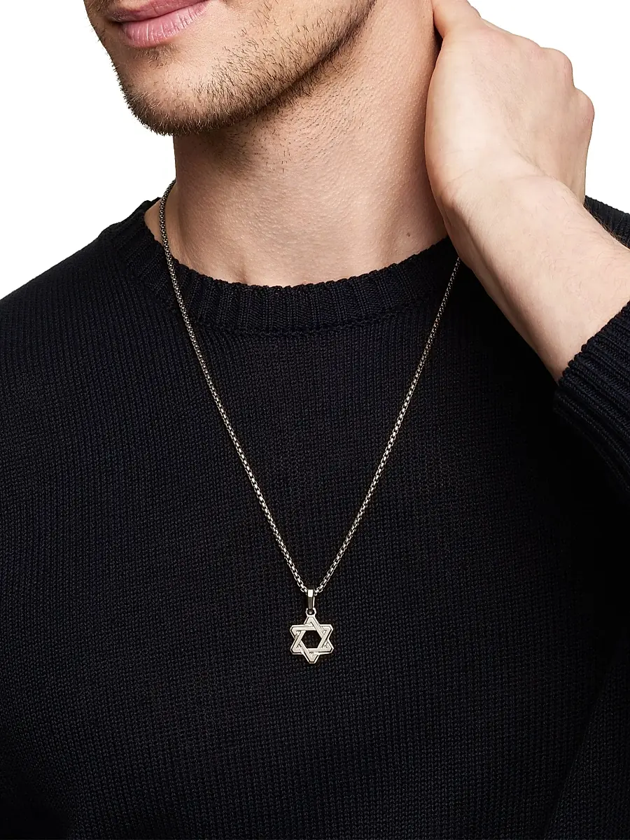 David Yurman Men's Deco Star of David Pendant in Sterling Silver, 24mm - Silver | Thumbnail 7 David Yurman Men's Deco Star of David Pendant in Sterling Silver, 24mm - Silver | Thumbnail 7