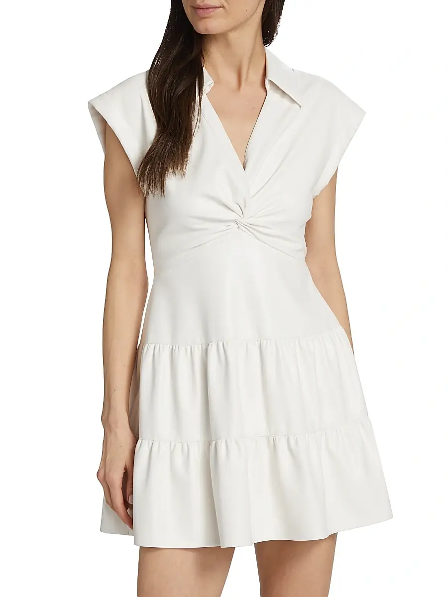 Alice + Olivia Women's Mila Faux-Leather Minidress | Thumbnail 3