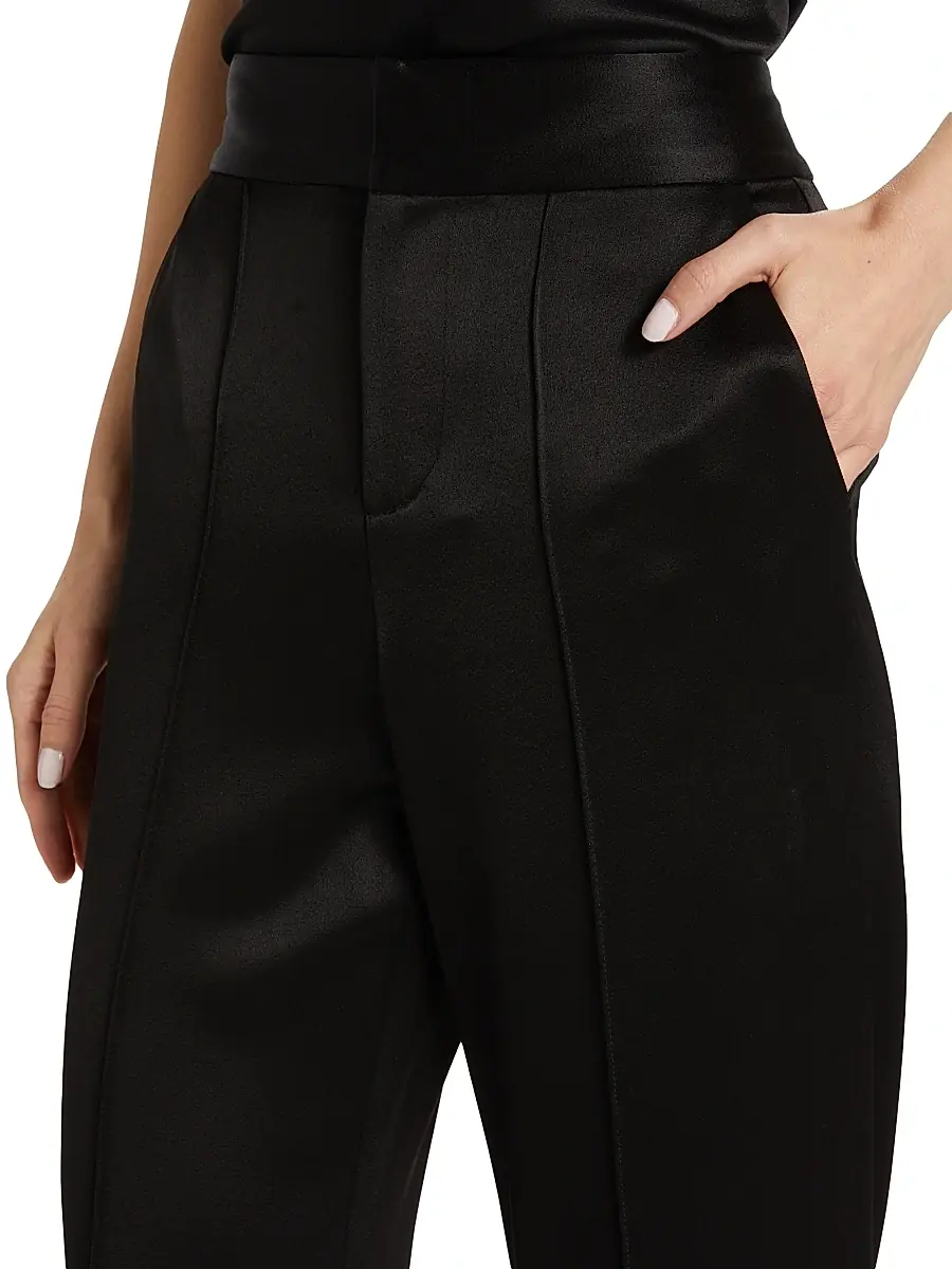 Alice + Olivia Women's Dylan Silk High-Waisted Wide-Leg Pants | Thumbnail 6 Alice + Olivia Women's Dylan Silk High-Waisted Wide-Leg Pants | Thumbnail 6