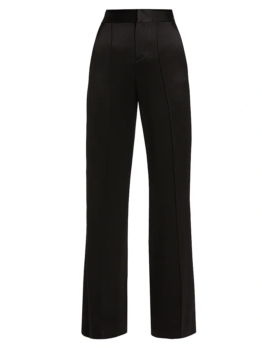 Alice + Olivia Women's ​Dylan Silk High-Waisted Wide-Leg Pants