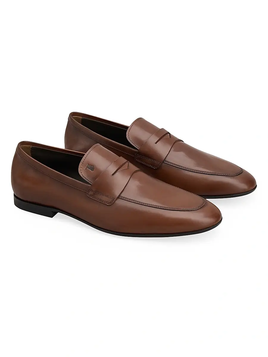 Tod's Men's Mocassino Cuoio Leather Penny Loafers | Thumbnail 2 Tod's Men's Mocassino Cuoio Leather Penny Loafers | Thumbnail 2