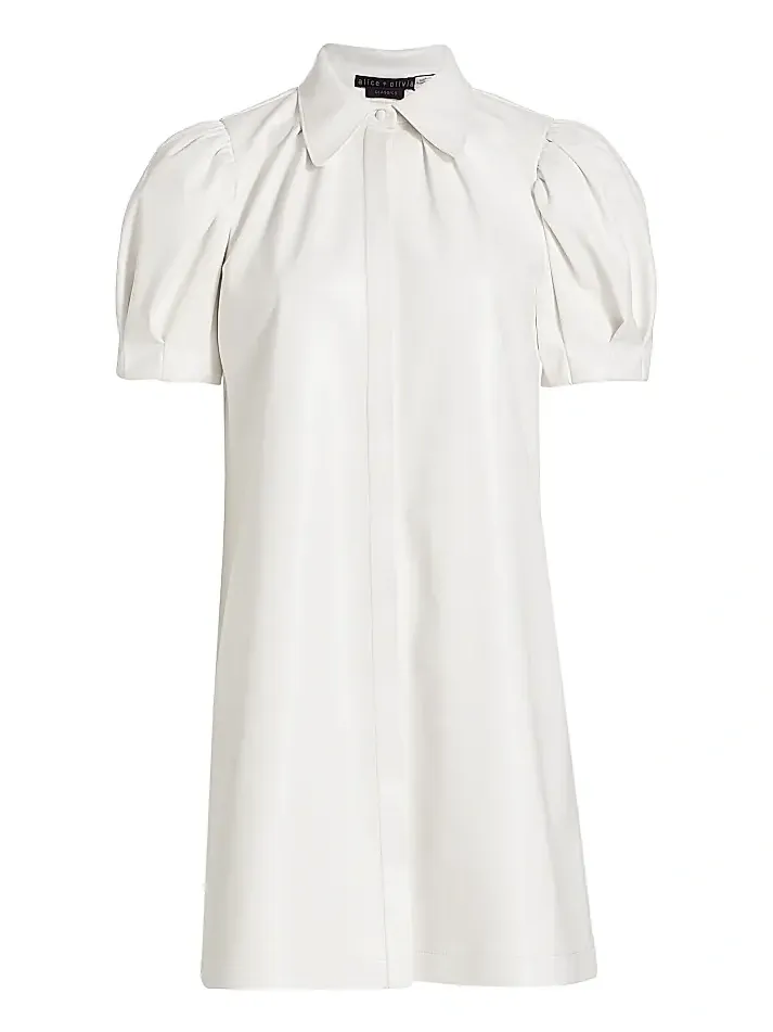 Alice + Olivia Women's Jem Faux Leather Shirtdress