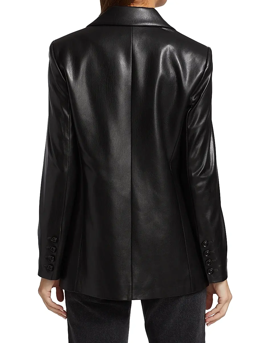 Alice + Olivia Women's Denny Faux Leather Blazer | Thumbnail 5 Alice + Olivia Women's Denny Faux Leather Blazer | Thumbnail 5