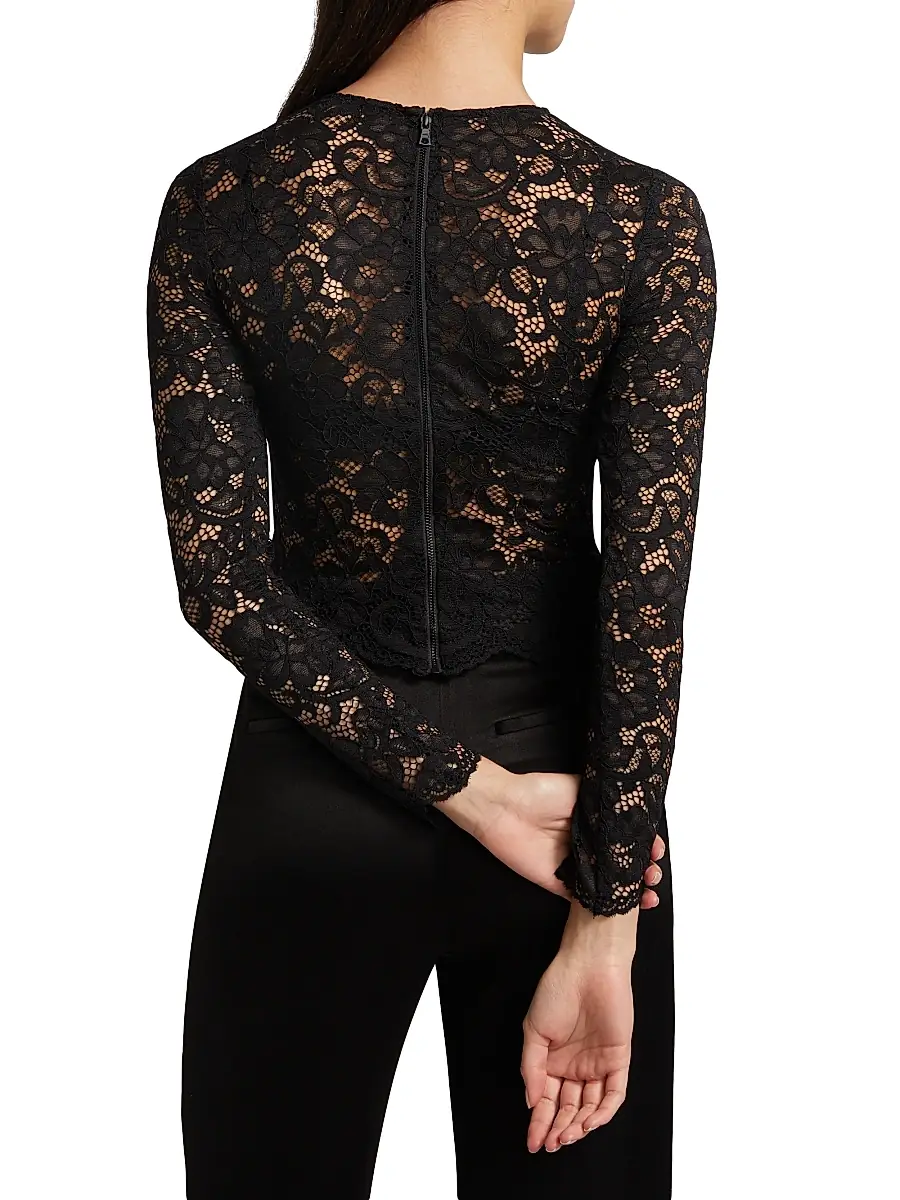 Alice + Olivia Women's Delaina Lace Top | Thumbnail 5 Alice + Olivia Women's Delaina Lace Top | Thumbnail 5