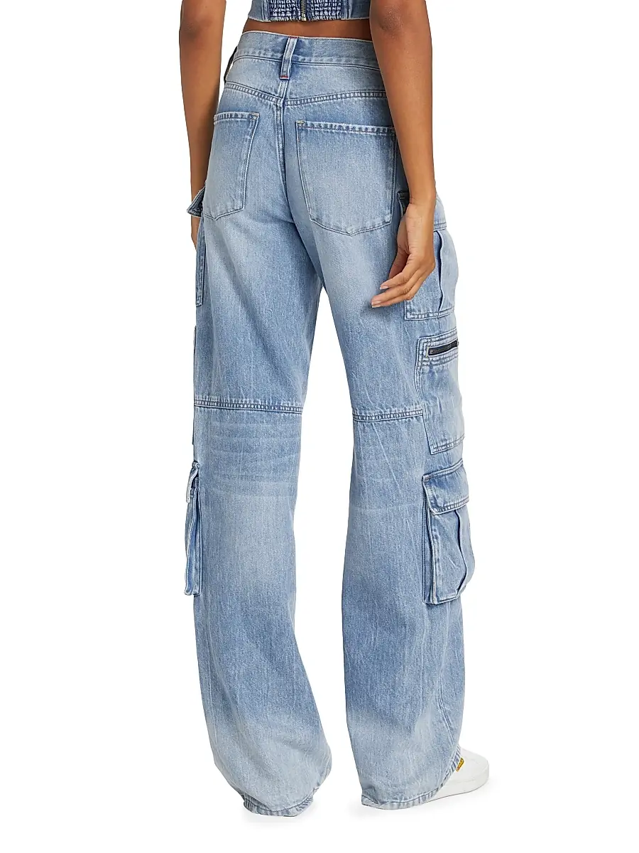 Alice + Olivia Women's Cay Baggy Denim Cargo Pants | Thumbnail 5 Alice + Olivia Women's Cay Baggy Denim Cargo Pants | Thumbnail 5