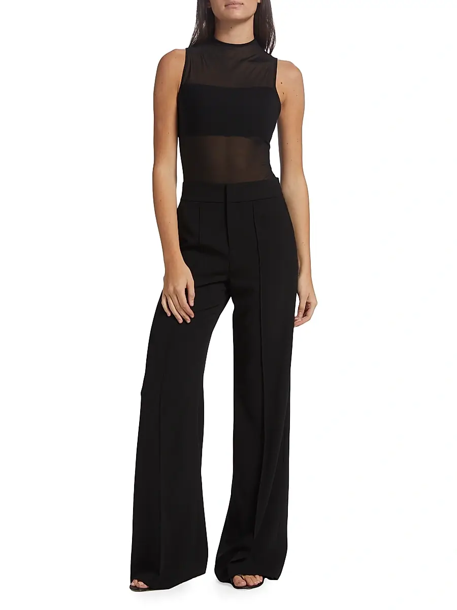 Alice + Olivia Women's Nichol Mesh Mock Turtleneck Bodysuit | Thumbnail 2 Alice + Olivia Women's Nichol Mesh Mock Turtleneck Bodysuit | Thumbnail 2