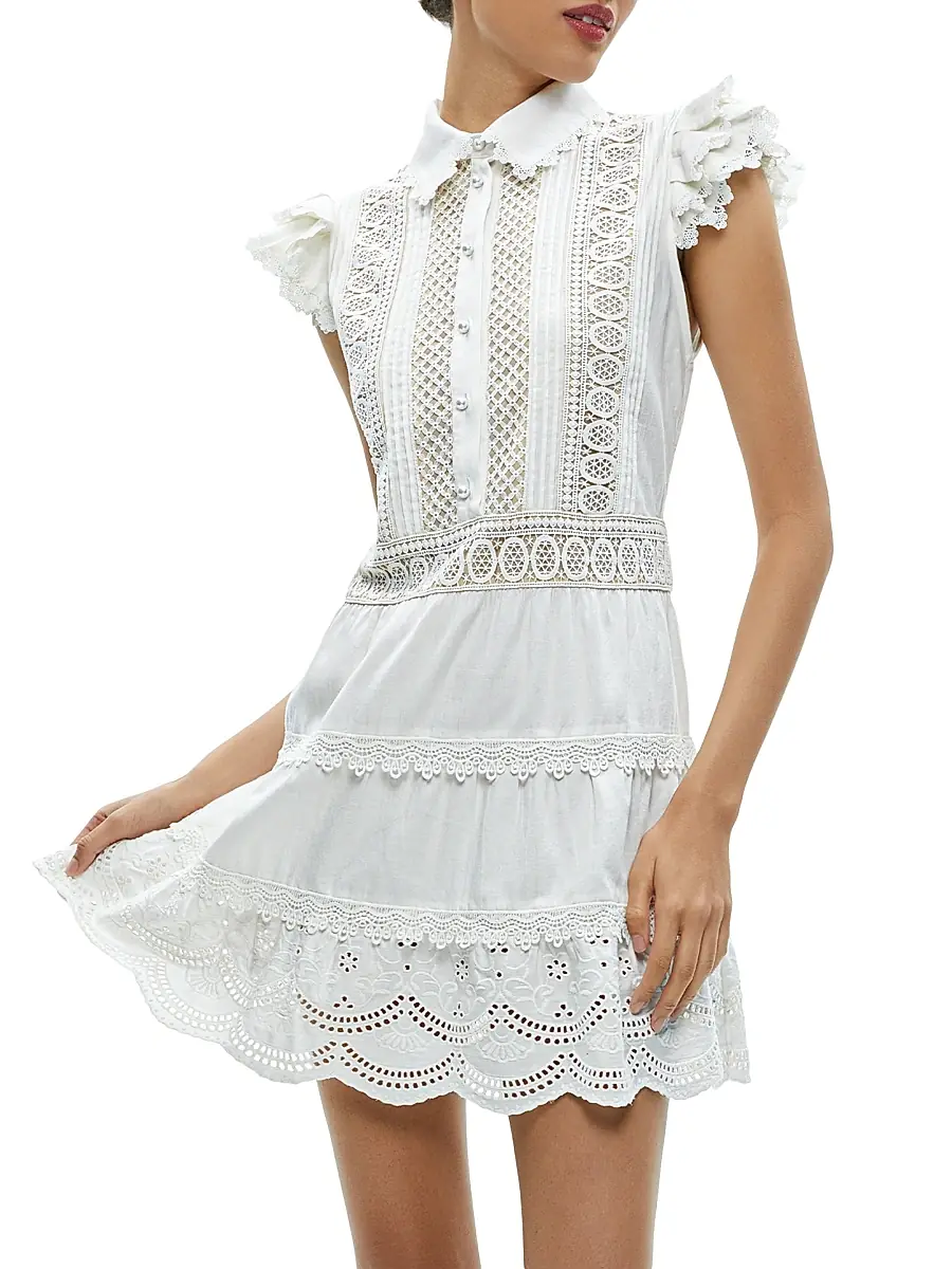 Alice + Olivia Women's Meeko Cotton Mini Shirtdress | Thumbnail 4