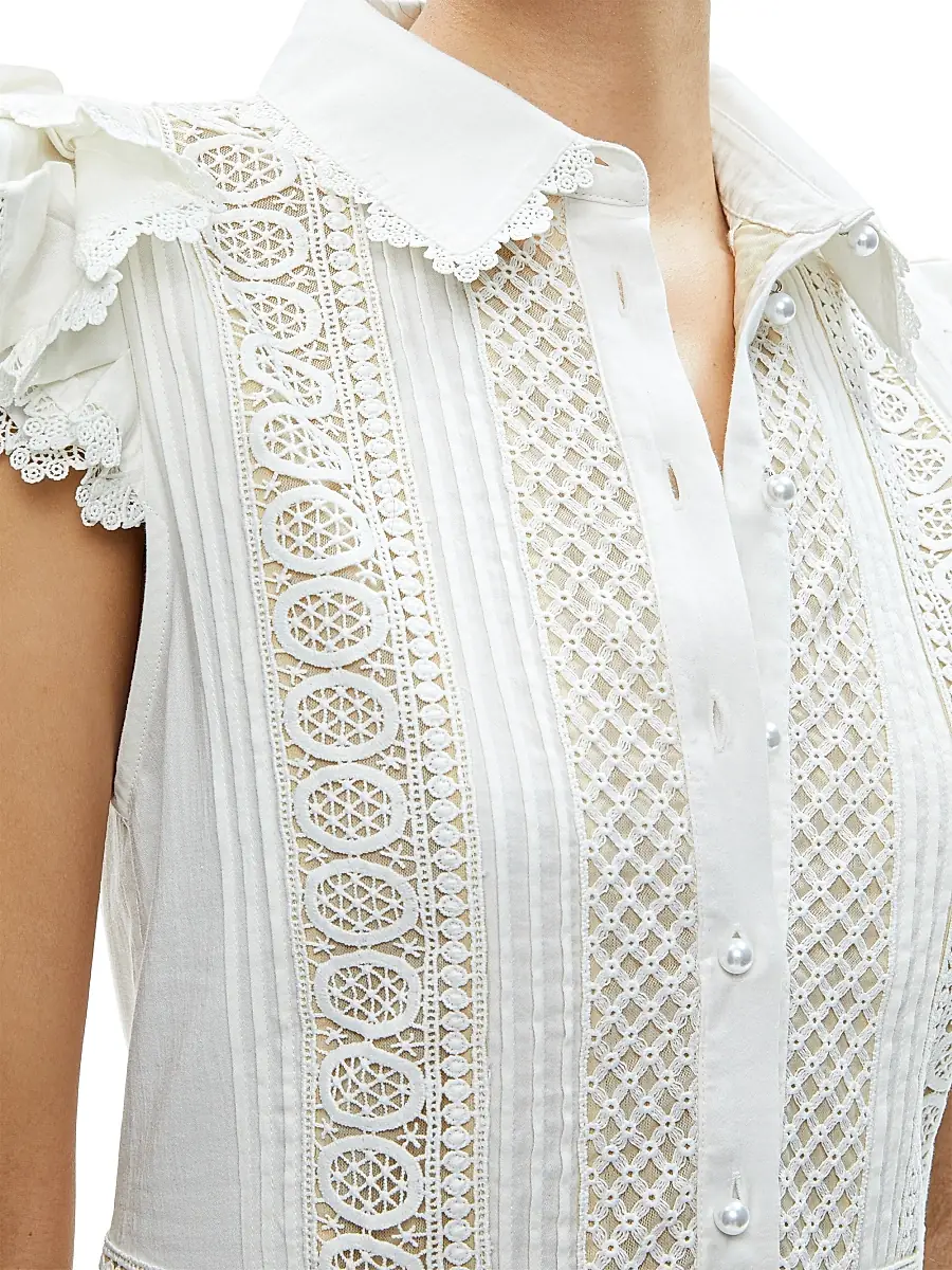 Alice + Olivia Women's Meeko Cotton Mini Shirtdress | Thumbnail 6