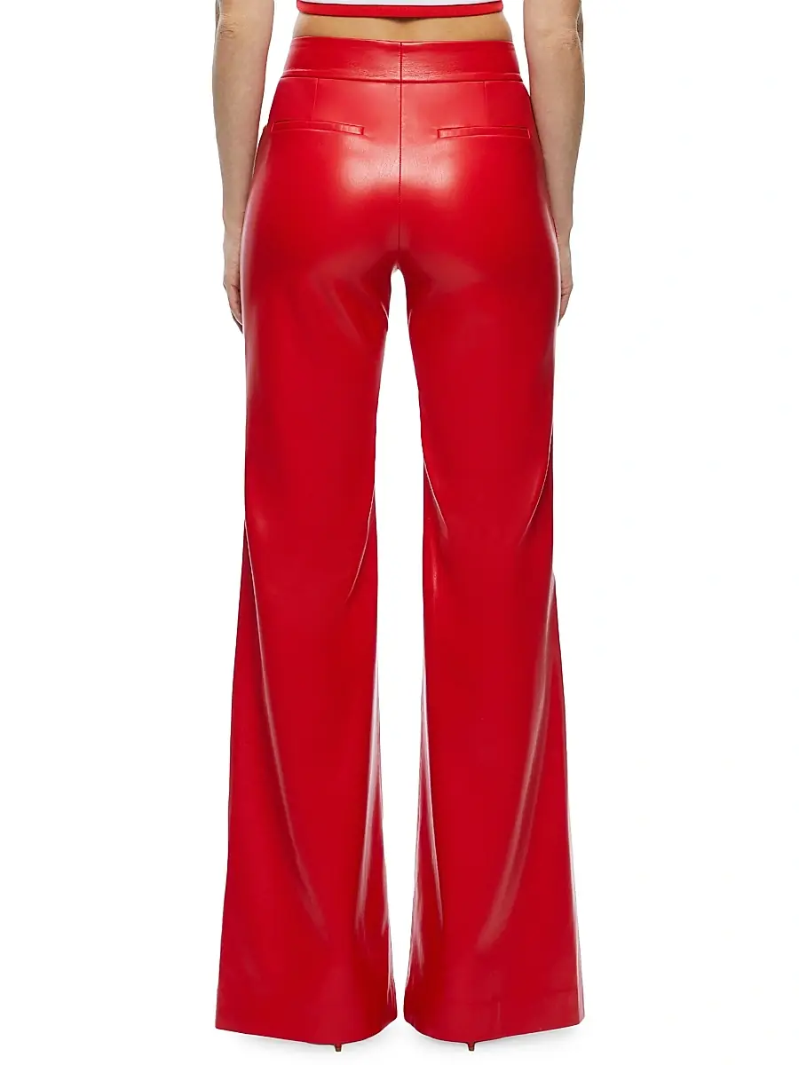 Alice + Olivia Women's Dylan Faux Leather High-Rise Pants | Thumbnail 4