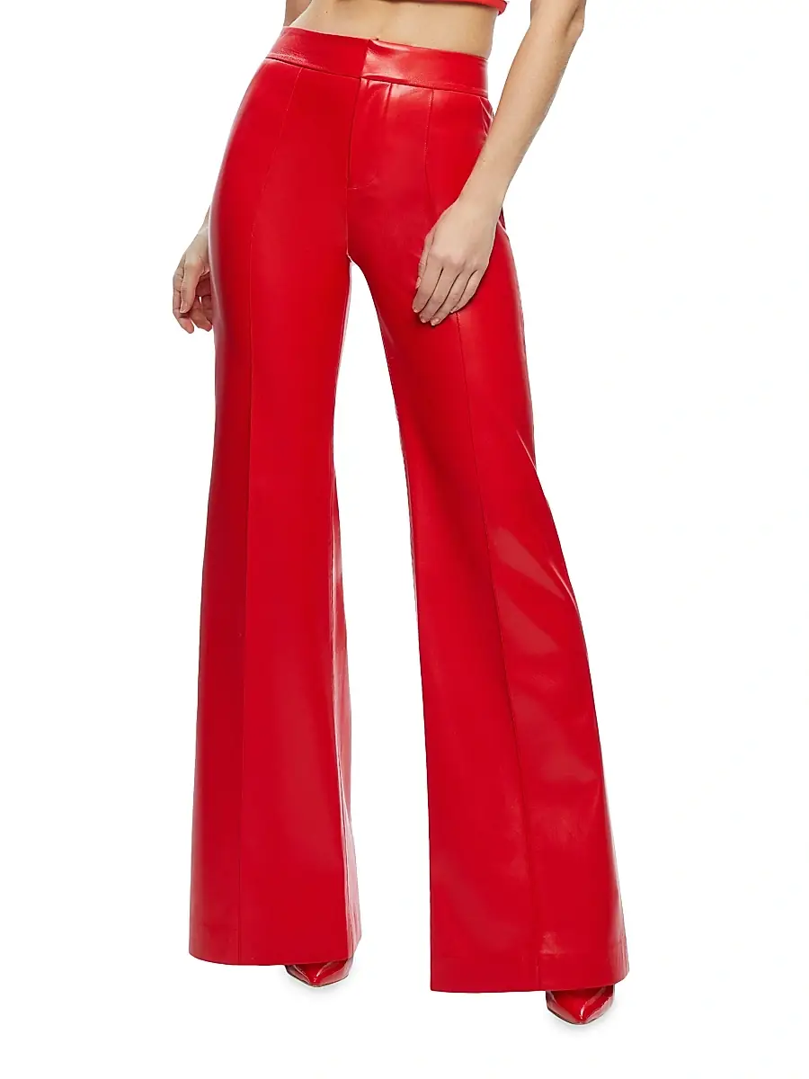 Alice + Olivia Women's Dylan Faux Leather High-Rise Pants | Thumbnail 5