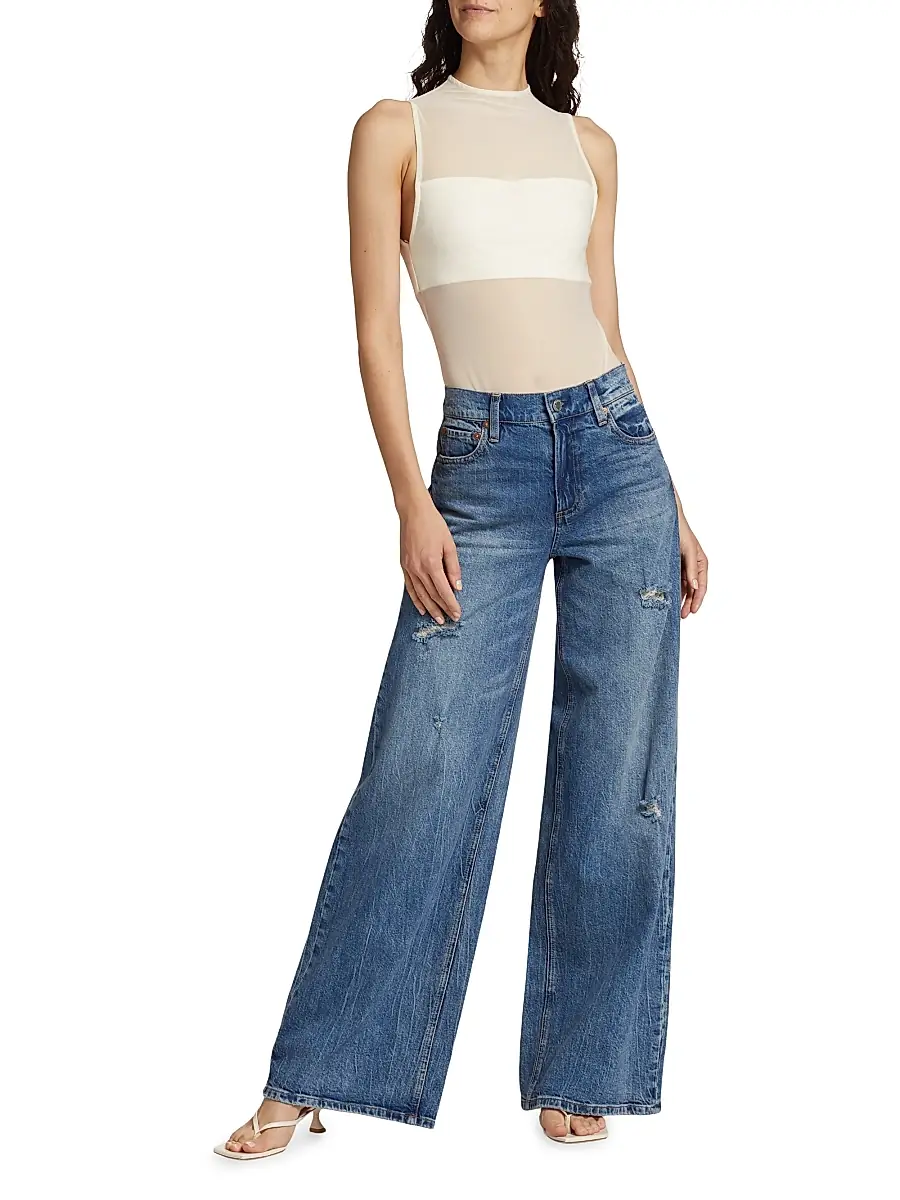 Alice + Olivia Women's Nichol Mesh Sleeveless Bodysuit | Thumbnail 2 Alice + Olivia Women's Nichol Mesh Sleeveless Bodysuit | Thumbnail 2