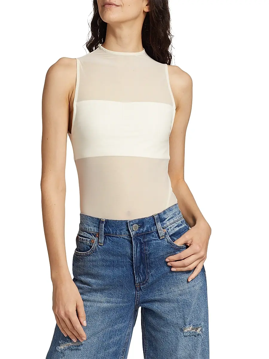 Alice + Olivia Women's Nichol Mesh Sleeveless Bodysuit | Thumbnail 3 Alice + Olivia Women's Nichol Mesh Sleeveless Bodysuit | Thumbnail 3
