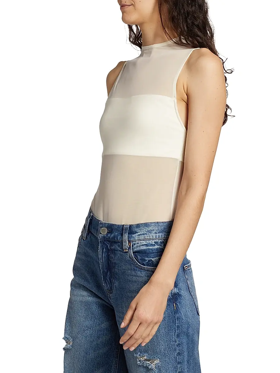 Alice + Olivia Women's Nichol Mesh Sleeveless Bodysuit | Thumbnail 4 Alice + Olivia Women's Nichol Mesh Sleeveless Bodysuit | Thumbnail 4