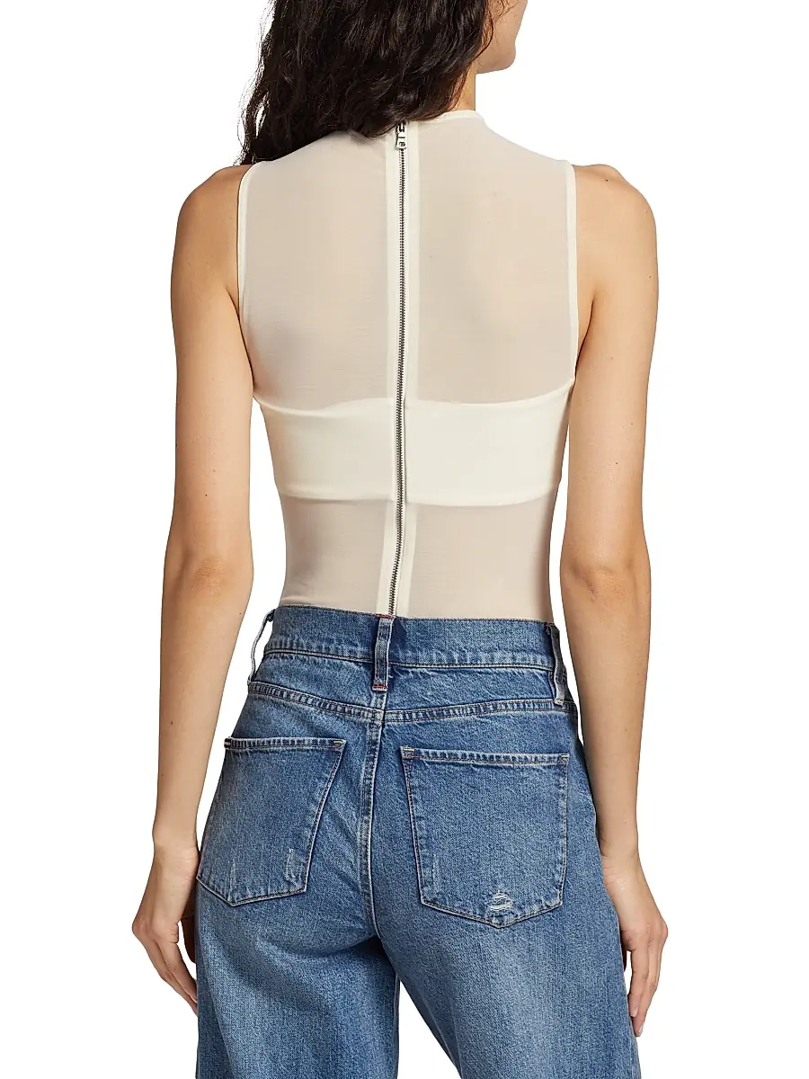 Alice + Olivia Women's Nichol Mesh Sleeveless Bodysuit | Thumbnail 5 Alice + Olivia Women's Nichol Mesh Sleeveless Bodysuit | Thumbnail 5