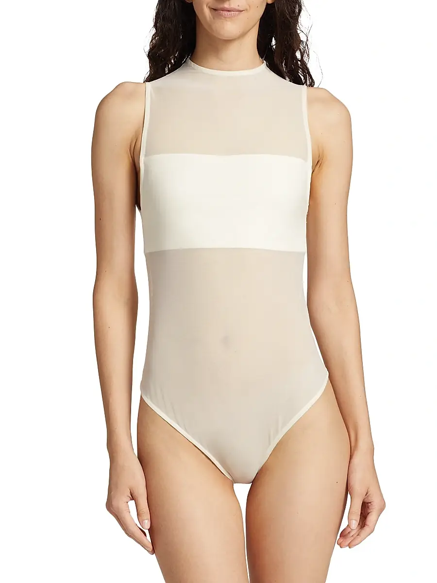 Alice + Olivia Women's Nichol Mesh Sleeveless Bodysuit | Thumbnail 6 Alice + Olivia Women's Nichol Mesh Sleeveless Bodysuit | Thumbnail 6