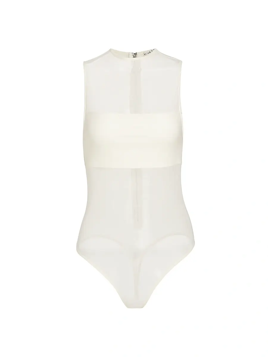 Alice + Olivia Women's Nichol Mesh Sleeveless Bodysuit