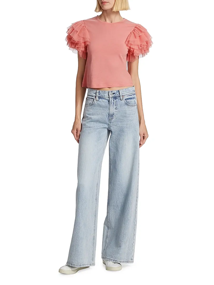 Alice + Olivia Women's Trish Mid-Rise Stretch Baggy Jeans | Thumbnail 2 Alice + Olivia Women's Trish Mid-Rise Stretch Baggy Jeans | Thumbnail 2