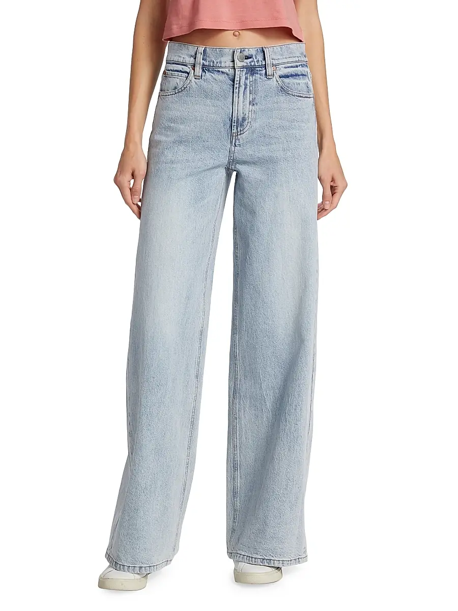 Alice + Olivia Women's Trish Mid-Rise Stretch Baggy Jeans | Thumbnail 3 Alice + Olivia Women's Trish Mid-Rise Stretch Baggy Jeans | Thumbnail 3