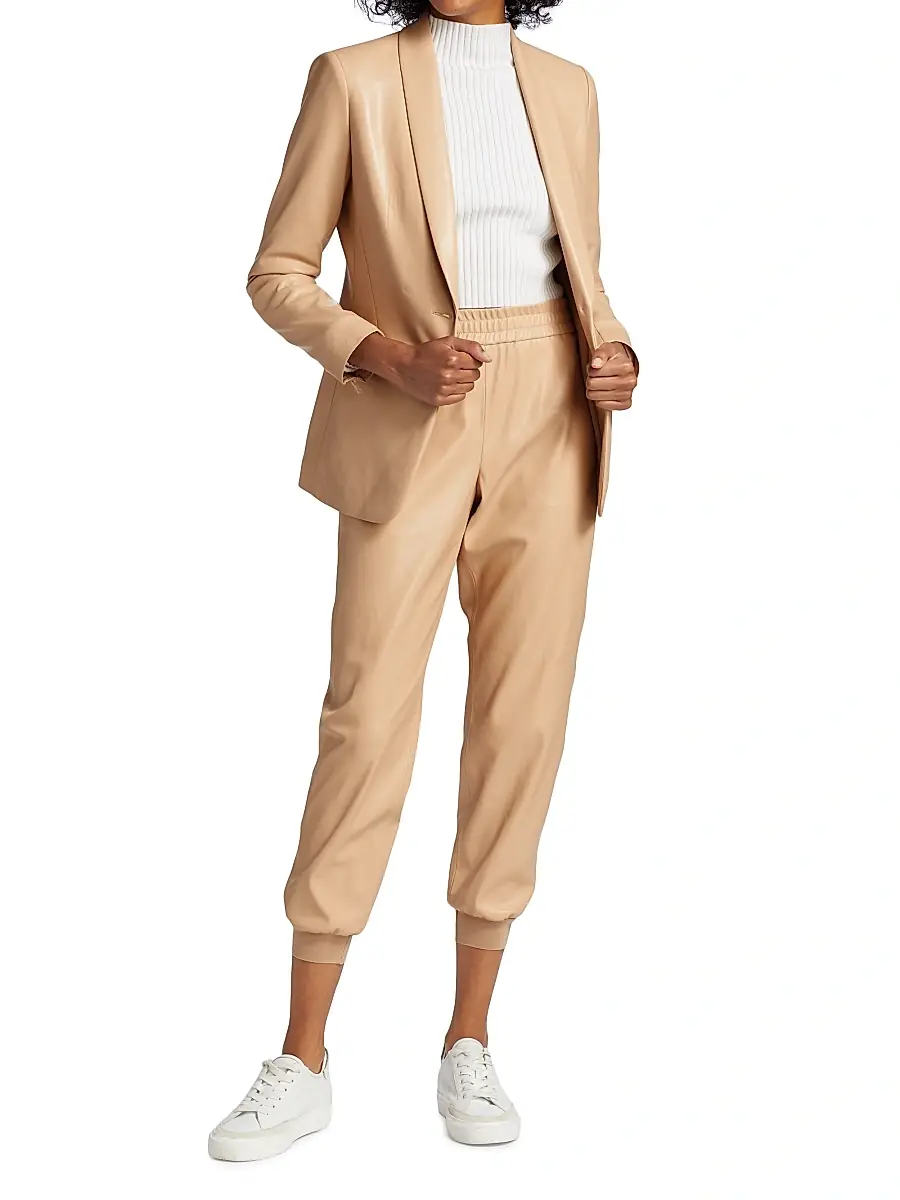 Alice + Olivia Women's Macey Faux Leather Blazer | Thumbnail 2 Alice + Olivia Women's Macey Faux Leather Blazer | Thumbnail 2