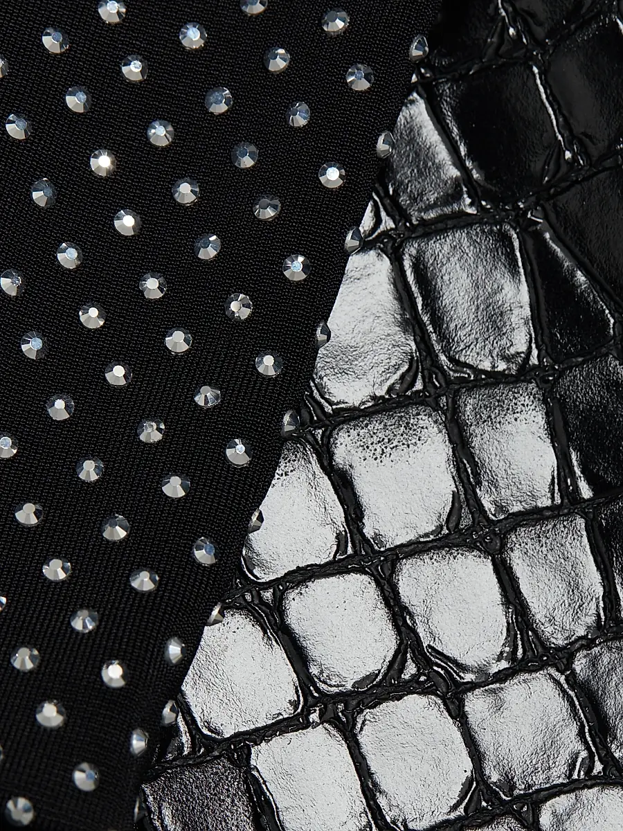 Alice + Olivia Women's Chara Crocodile-Embossed Faux Leather Minidress | Thumbnail 7 Alice + Olivia Women's Chara Crocodile-Embossed Faux Leather Minidress | Thumbnail 7