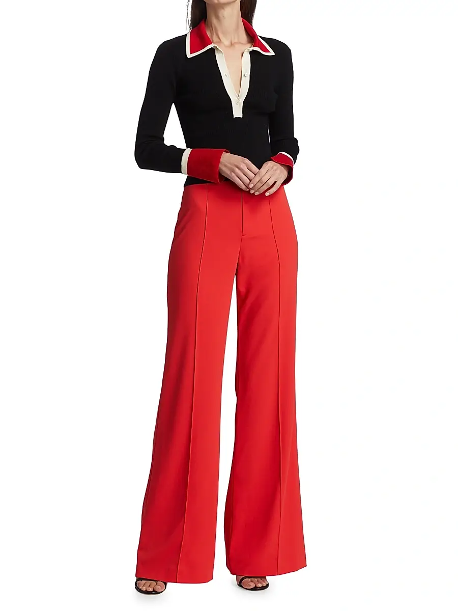 Alice + Olivia Women's Dylan High-Waisted Wide-Leg Pants | Thumbnail 2 Alice + Olivia Women's Dylan High-Waisted Wide-Leg Pants | Thumbnail 2