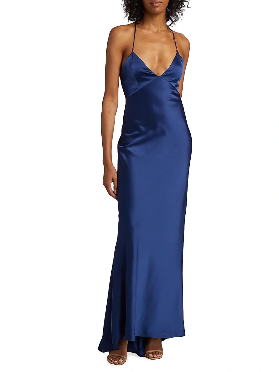Alice + Olivia Women's Montana V-Neck Slip Gown | Thumbnail 2 Alice + Olivia Women's Montana V-Neck Slip Gown | Thumbnail 2