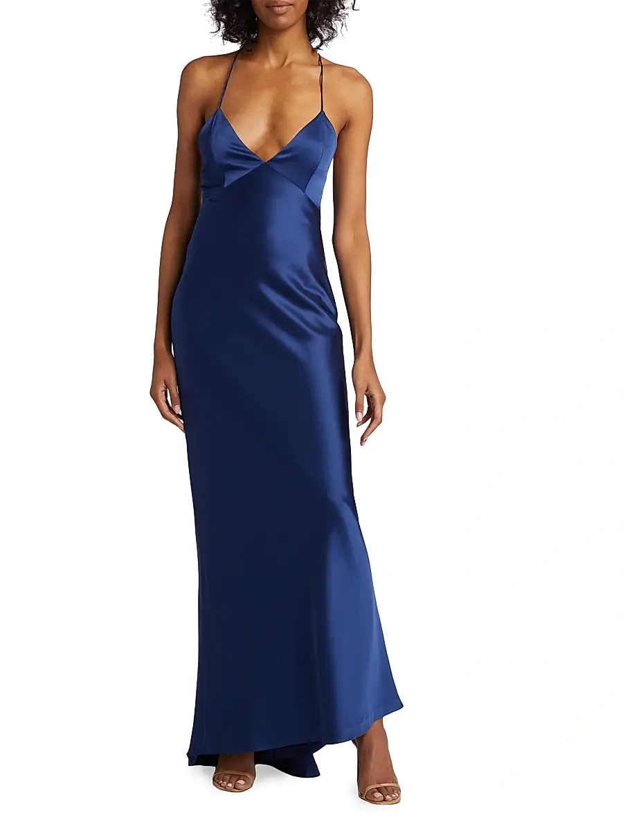 Alice + Olivia Women's Montana V-Neck Slip Gown | Thumbnail 3 Alice + Olivia Women's Montana V-Neck Slip Gown | Thumbnail 3