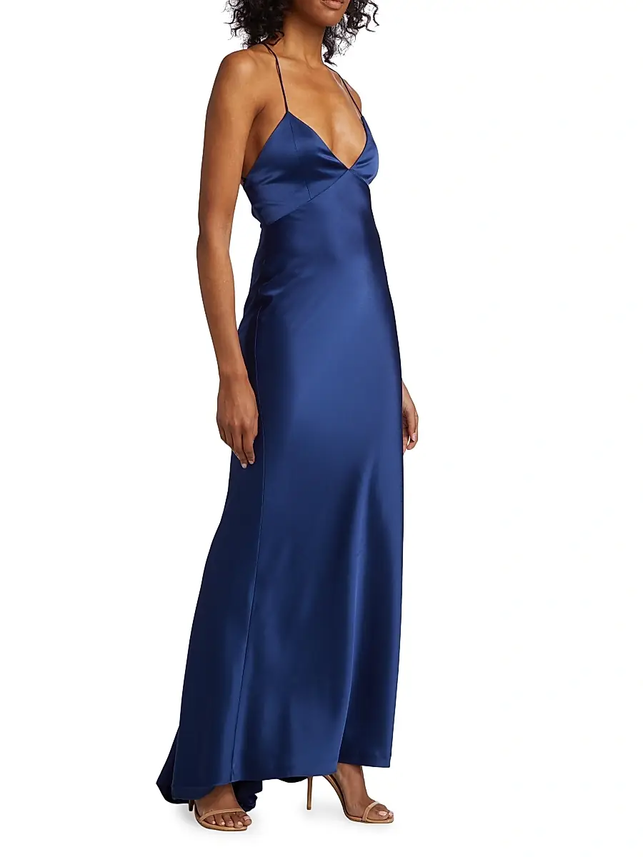 Alice + Olivia Women's Montana V-Neck Slip Gown | Thumbnail 4 Alice + Olivia Women's Montana V-Neck Slip Gown | Thumbnail 4