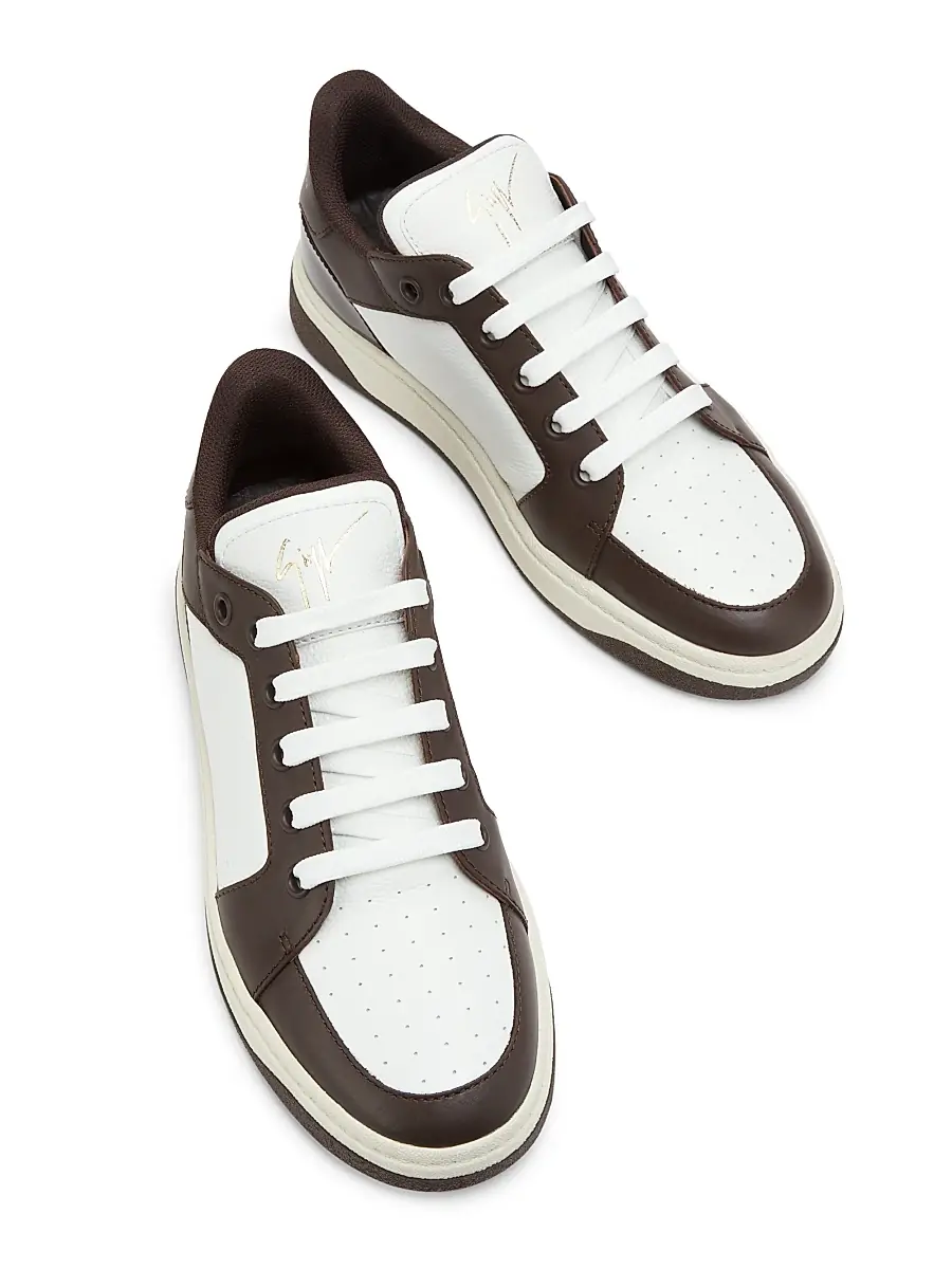Giuseppe Zanotti Men's Colorblocked Leather Low-Top Sneakers | Thumbnail 4 Giuseppe Zanotti Men's Colorblocked Leather Low-Top Sneakers | Thumbnail 4