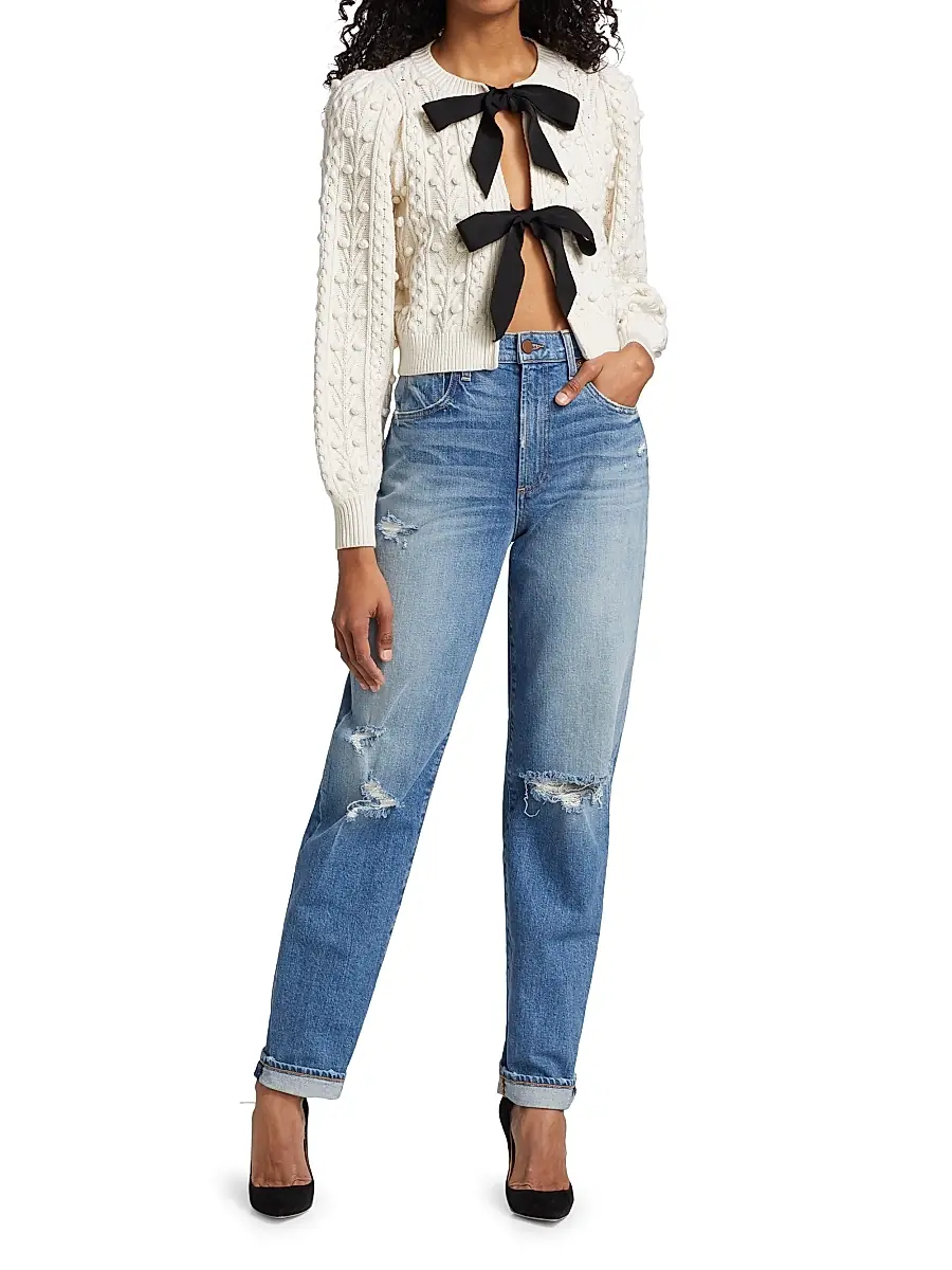 Alice + Olivia Women's Kitty Puff-Sleeve Cardigan | Thumbnail 2 Alice + Olivia Women's Kitty Puff-Sleeve Cardigan | Thumbnail 2