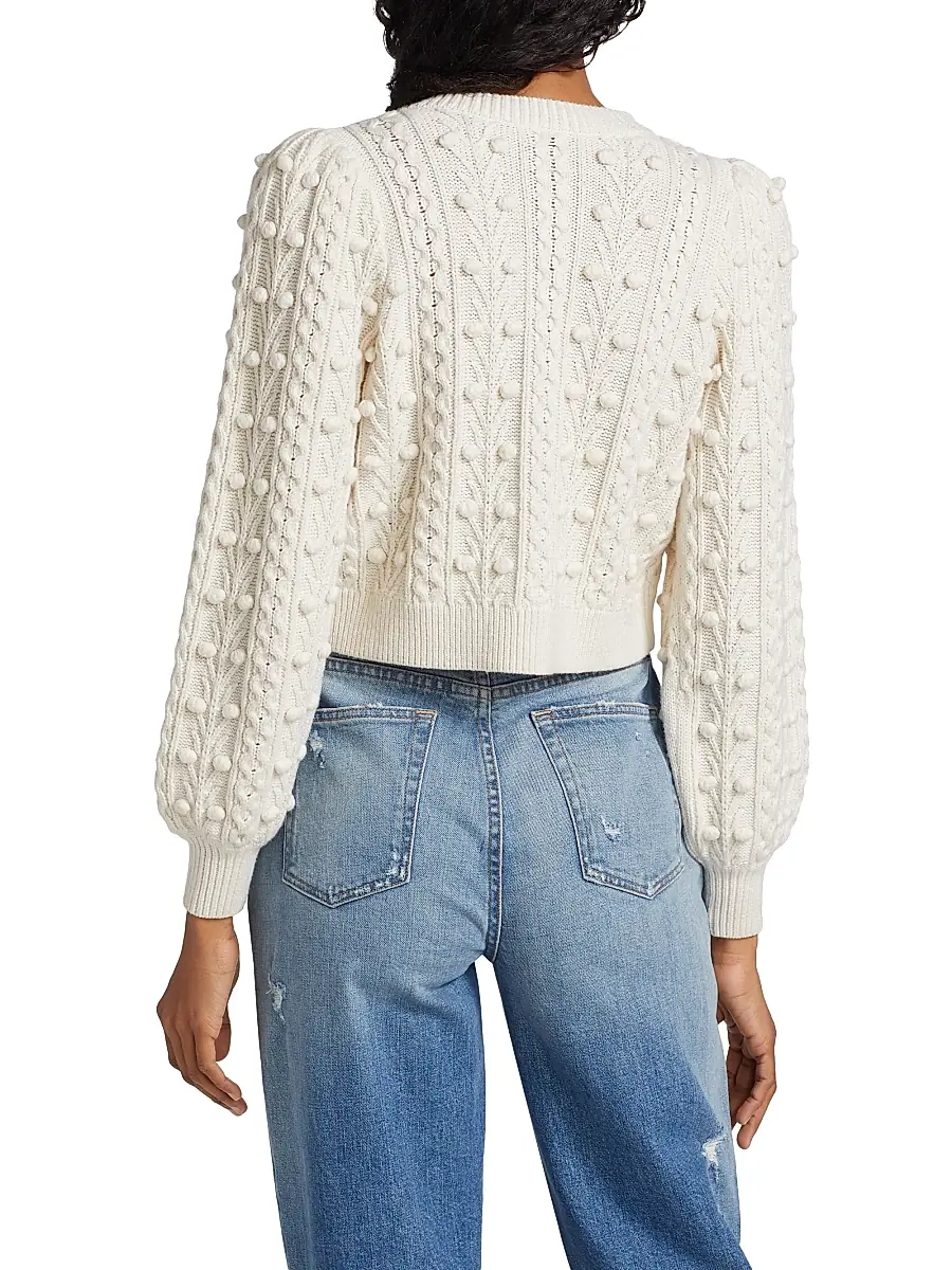 Alice + Olivia Women's Kitty Puff-Sleeve Cardigan | Thumbnail 5 Alice + Olivia Women's Kitty Puff-Sleeve Cardigan | Thumbnail 5