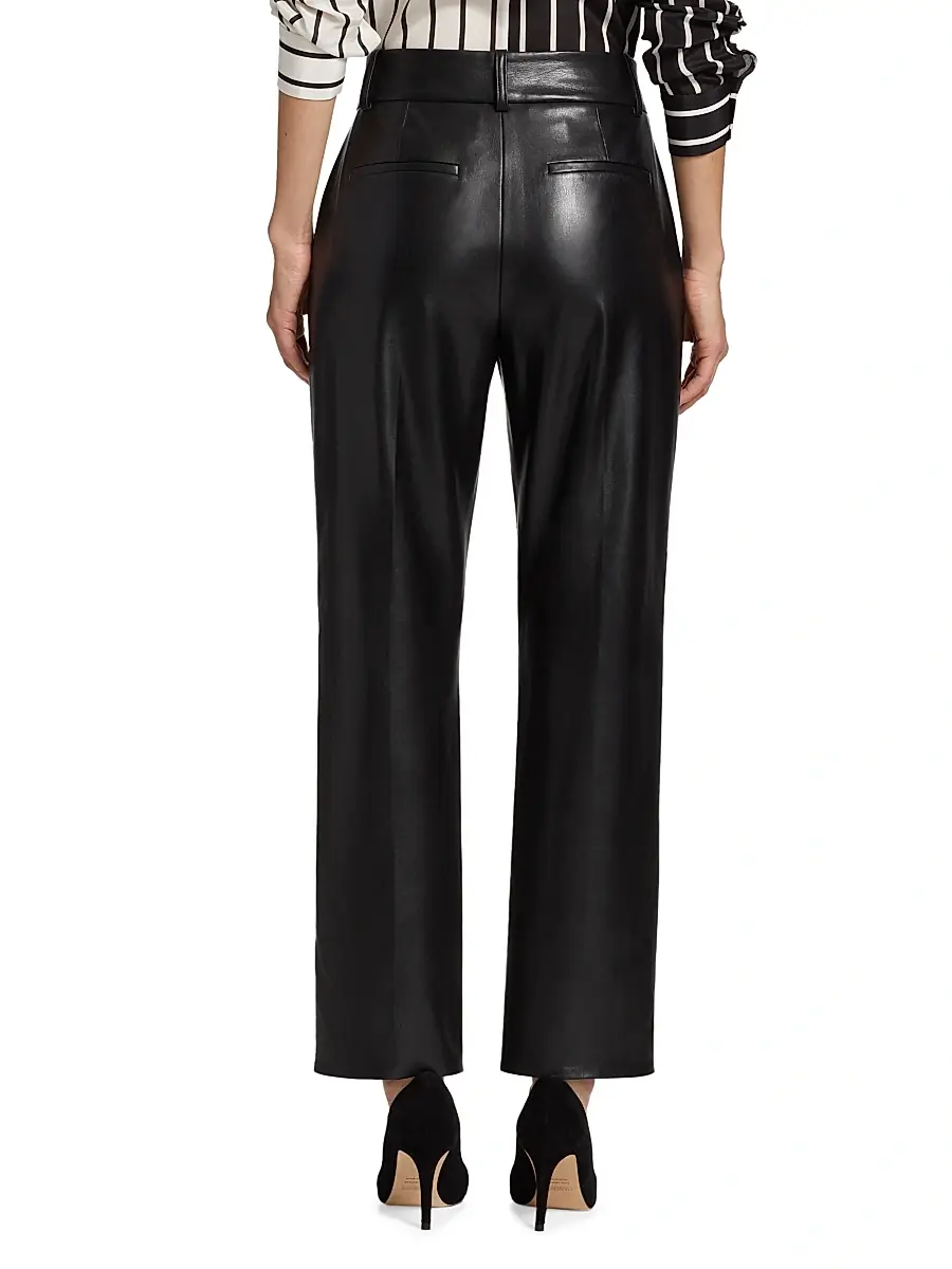 Alice + Olivia Women's Ming Pleated Faux Leather Pants | Thumbnail 5 Alice + Olivia Women's Ming Pleated Faux Leather Pants | Thumbnail 5