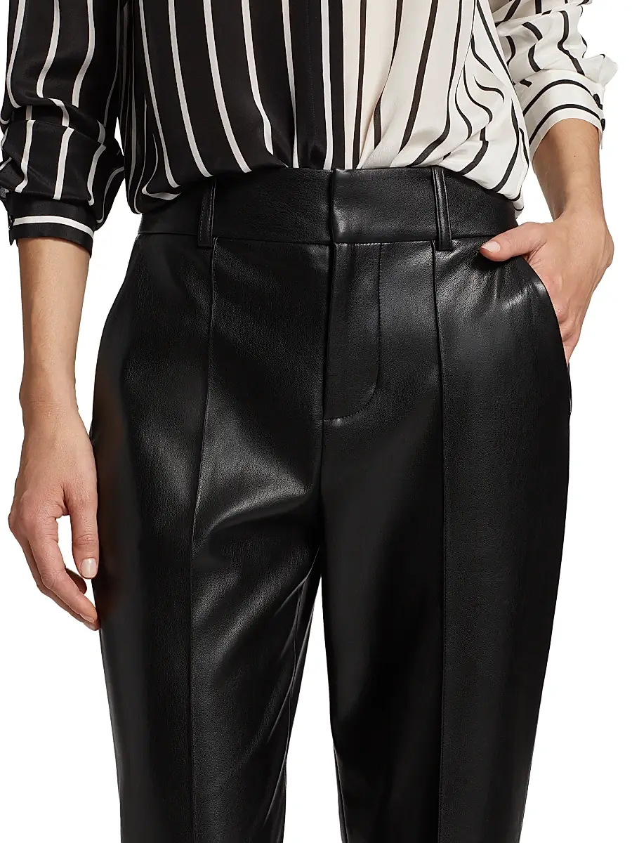 Alice + Olivia Women's Ming Pleated Faux Leather Pants | Thumbnail 6 Alice + Olivia Women's Ming Pleated Faux Leather Pants | Thumbnail 6