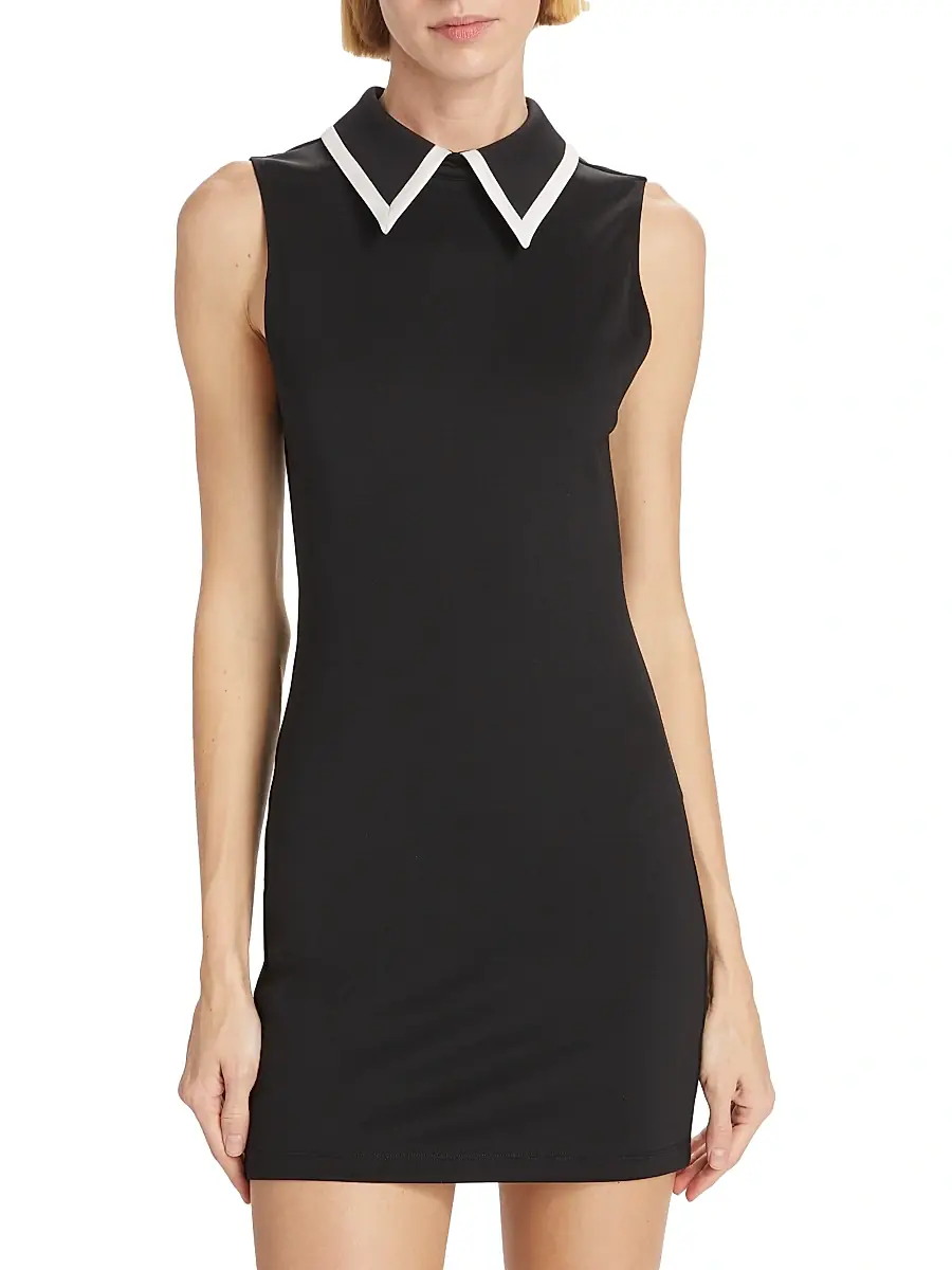 Alice + Olivia Women's Wynell Tipped Collar Minidress | Thumbnail 3