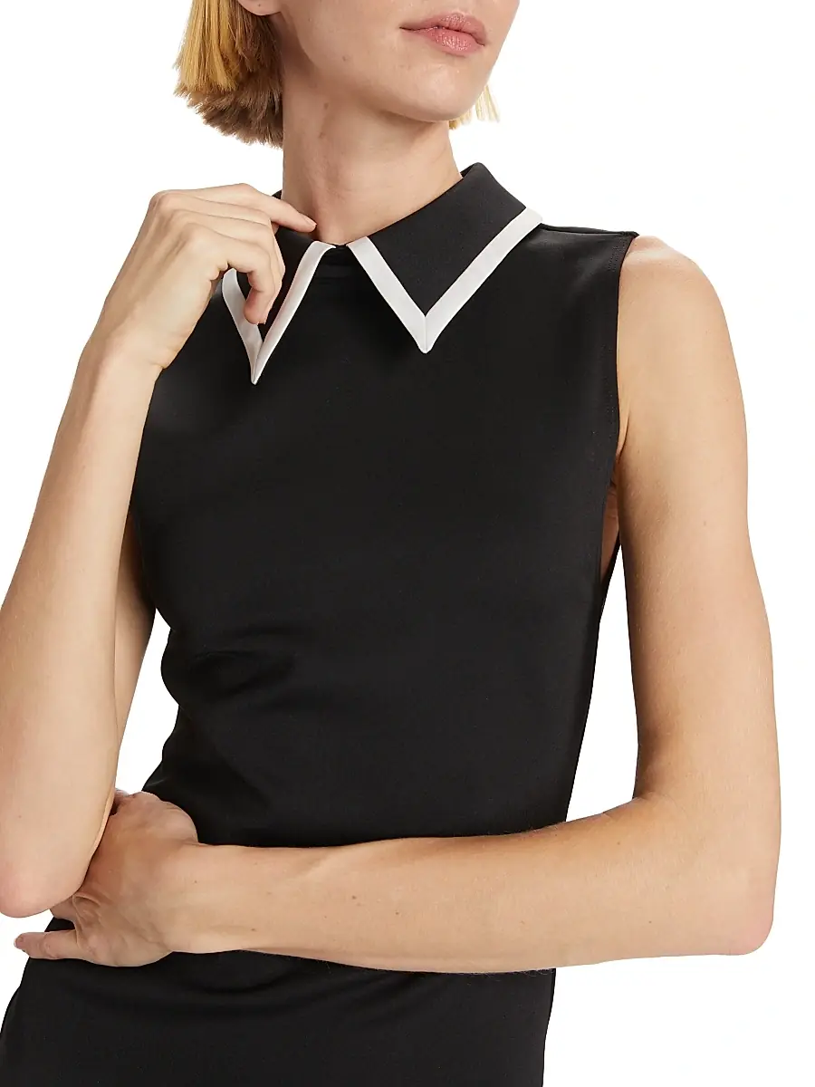 Alice + Olivia Women's Wynell Tipped Collar Minidress | Thumbnail 6