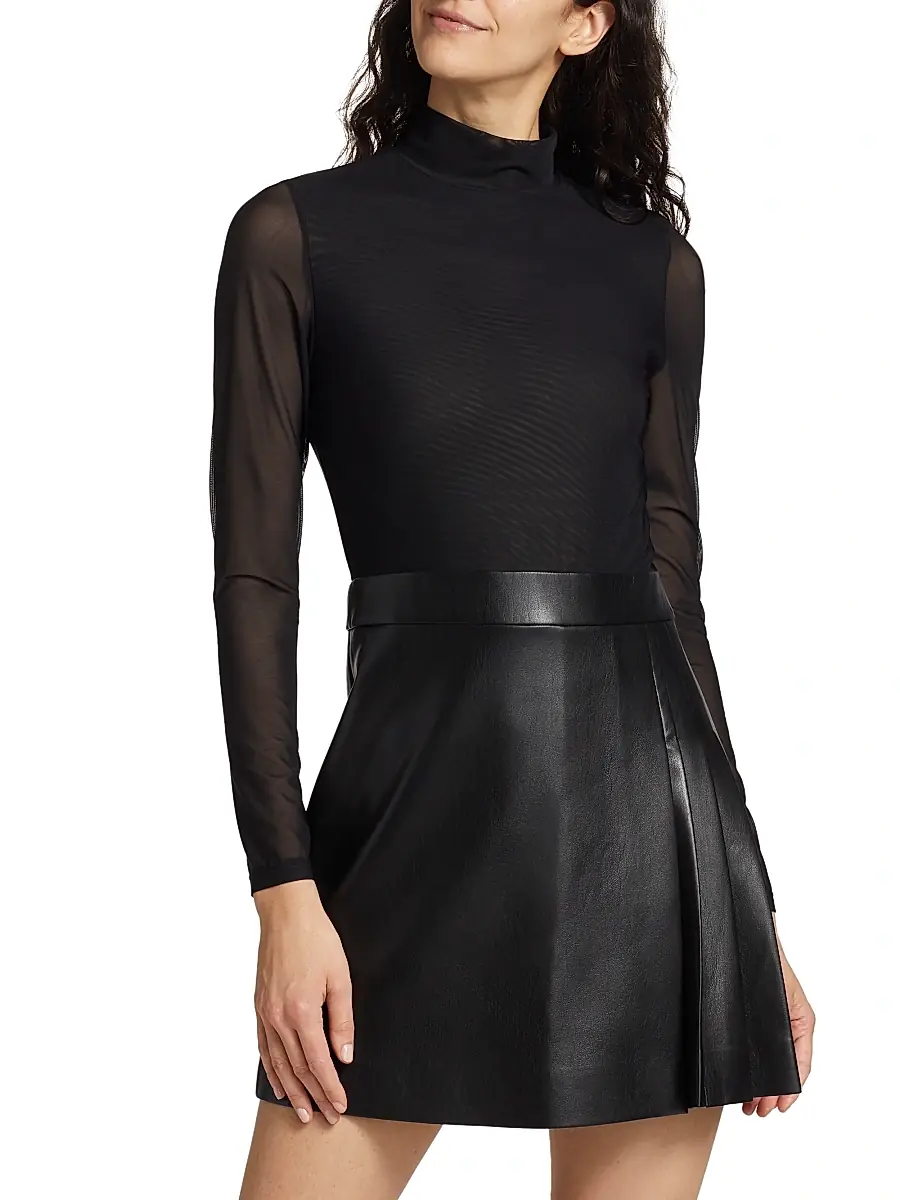 Alice + Olivia Women's Chara Mixed-Media Minidress | Thumbnail 3 Alice + Olivia Women's Chara Mixed-Media Minidress | Thumbnail 3