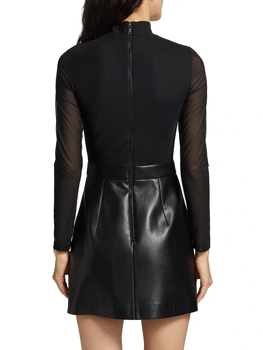 Alice + Olivia Women's Chara Mixed-Media Minidress | Thumbnail 5 Alice + Olivia Women's Chara Mixed-Media Minidress | Thumbnail 5