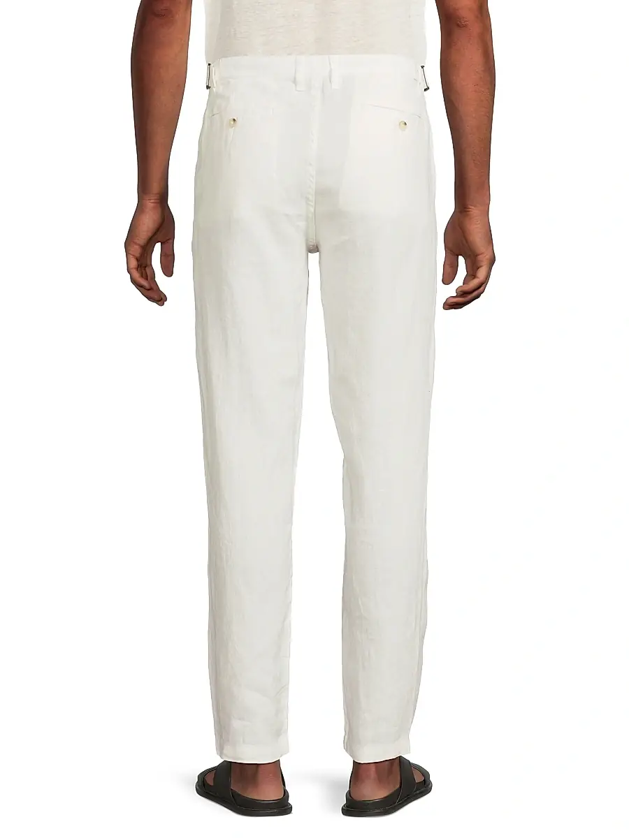 Onia Men's Linen Flat-Front Trousers | Thumbnail 5 Onia Men's Linen Flat-Front Trousers | Thumbnail 5