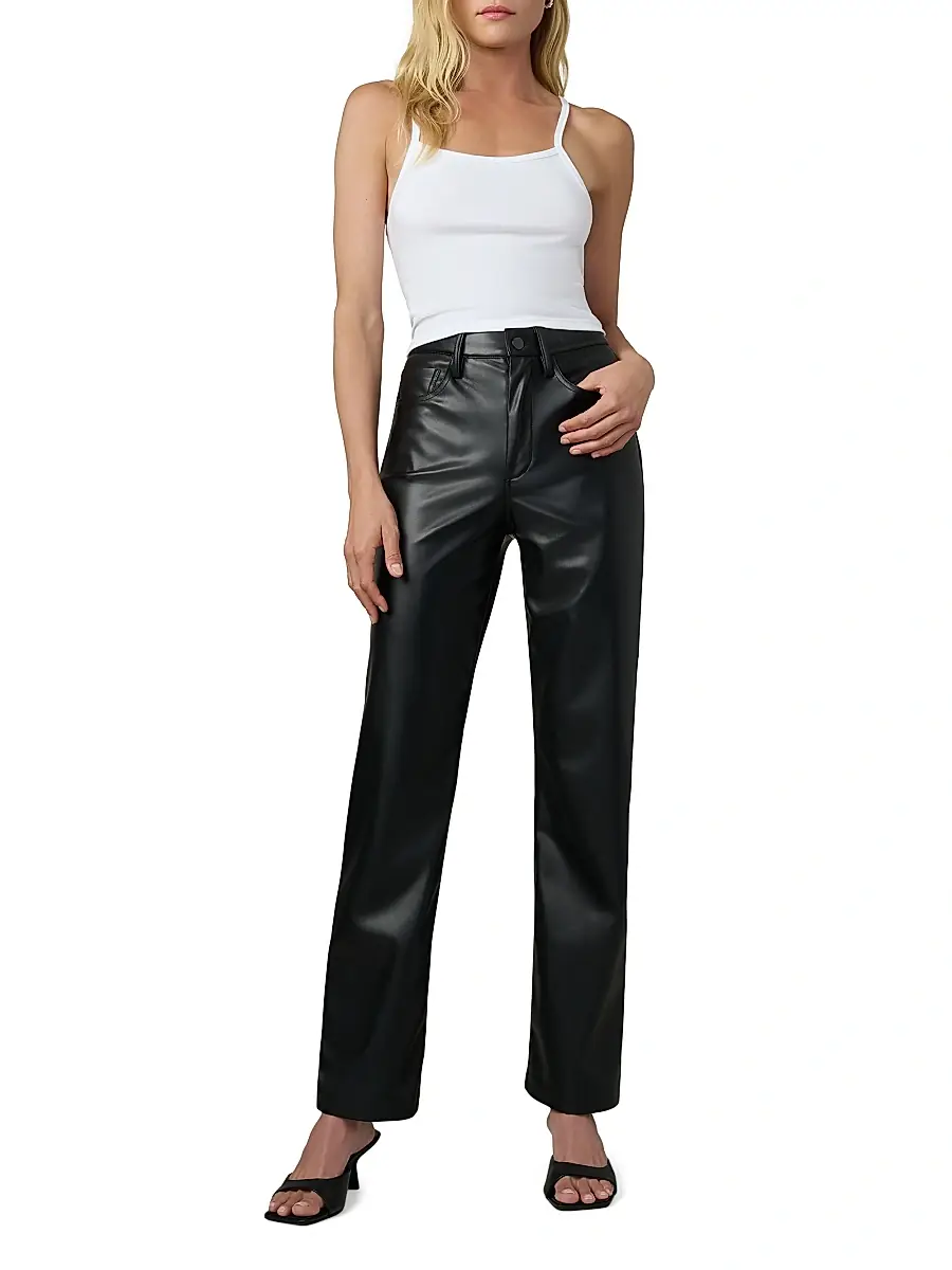 Joe's Jeans Women's Margot Faux Leather High-Rise Straight-Leg Pants | Thumbnail 2