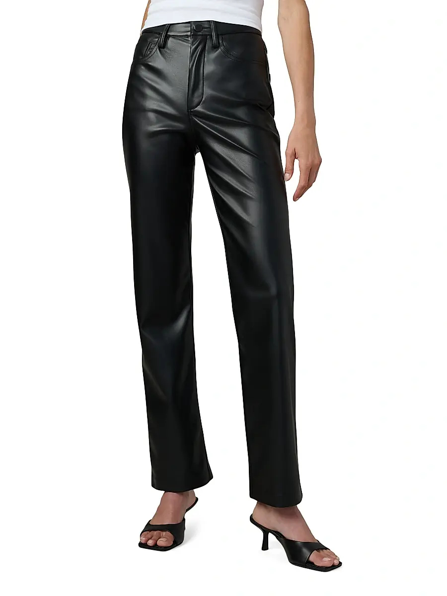 Joe's Jeans Women's Margot Faux Leather High-Rise Straight-Leg Pants | Thumbnail 3