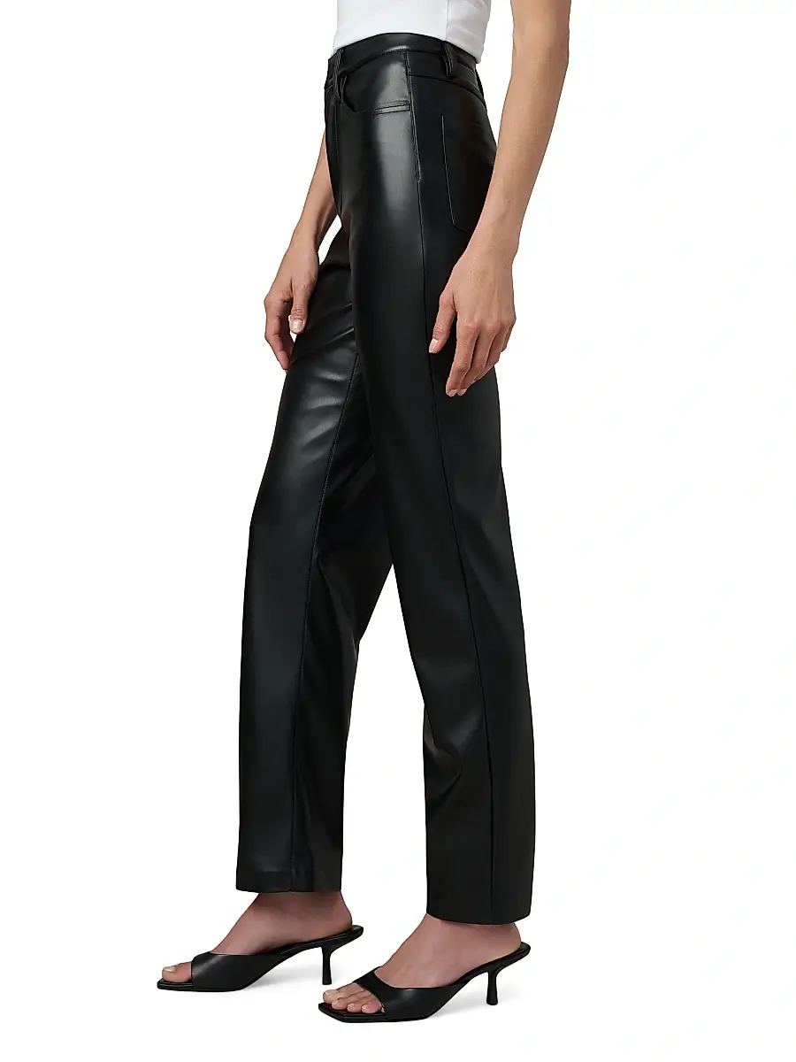 Joe's Jeans Women's Margot Faux Leather High-Rise Straight-Leg Pants | Thumbnail 4