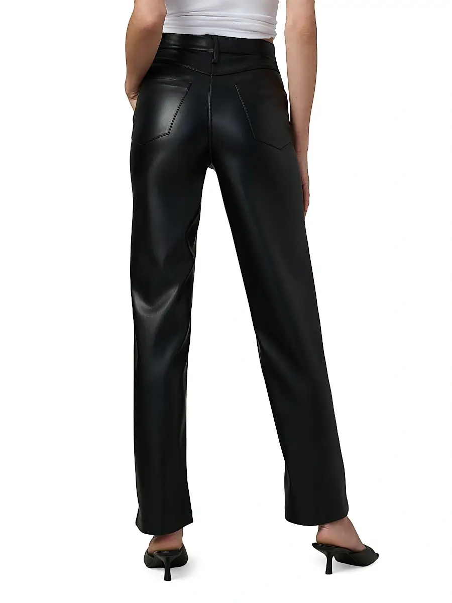 Joe's Jeans Women's Margot Faux Leather High-Rise Straight-Leg Pants | Thumbnail 5