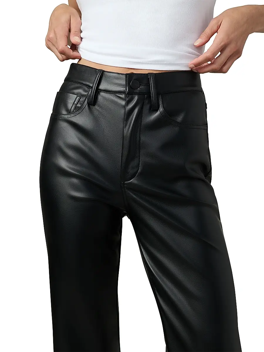 Joe's Jeans Women's Margot Faux Leather High-Rise Straight-Leg Pants | Thumbnail 6
