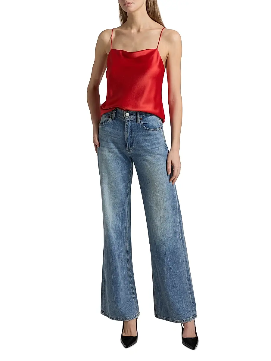 Alice + Olivia Women's Harmon Draped Satin Tank Top | Thumbnail 2 Alice + Olivia Women's Harmon Draped Satin Tank Top | Thumbnail 2